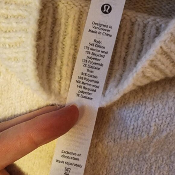 Lululemon - Merino Wool-Blend Ribbed Turtleneck Sweater (Bone) - Picture 7 of 8